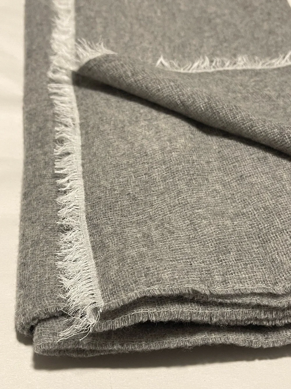 SFERRA Monterosa Grey Cashmere Wool Blend Soft Throw 13x79” Italy NEW $450